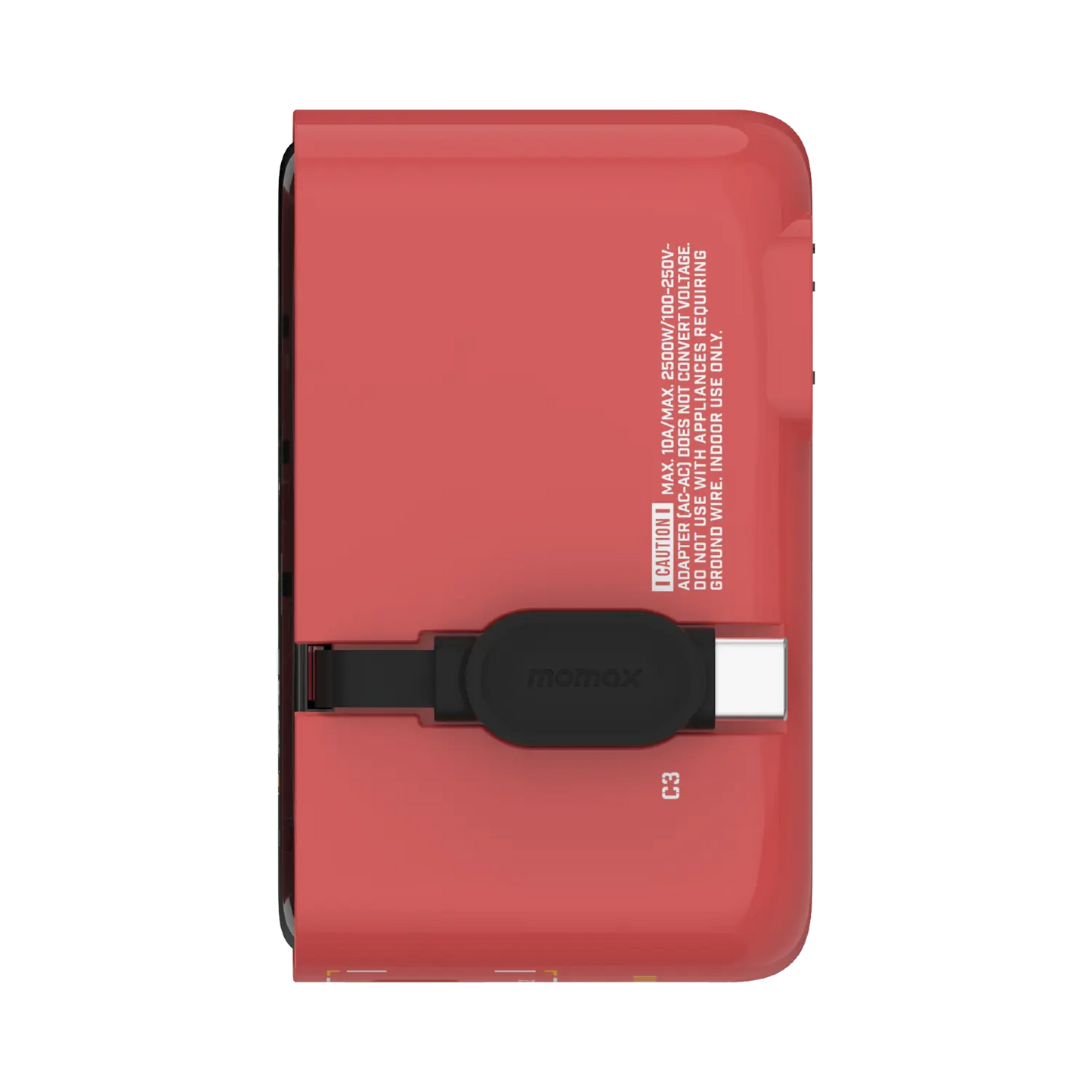 1-World+ Flow 4-Port Travel Charger With Built-In USB-C Cable 35W - Limited Edition