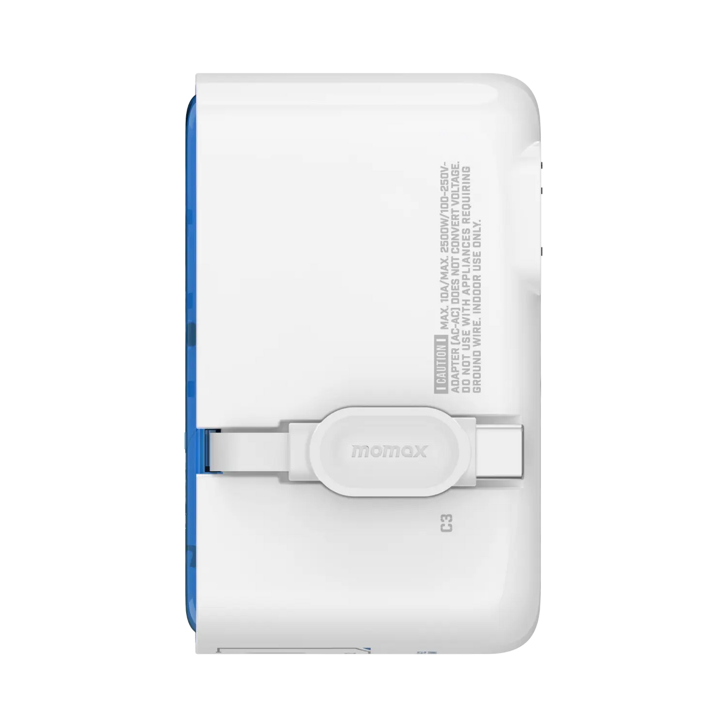 1-World+ Flow 4-Port Travel Charger With Built-In USB-C Cable 35W - Limited Edition