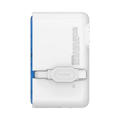 1-World+ Flow 4-Port Travel Charger With Built-In USB-C Cable 35W - Limited Edition