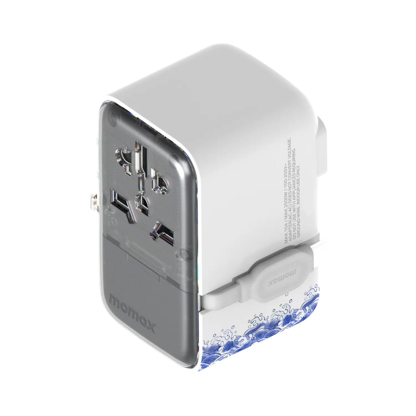 1-World+ Flow 4-Port Travel Charger With Built-In USB-C Cable 35W - Yuet Tung