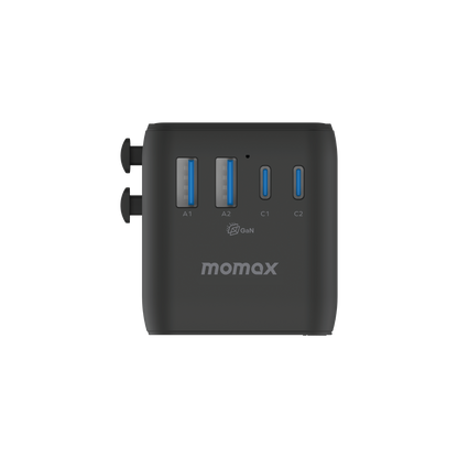 1-World² Universal 4-Port Travel GaN Charger 100W with Dual AC