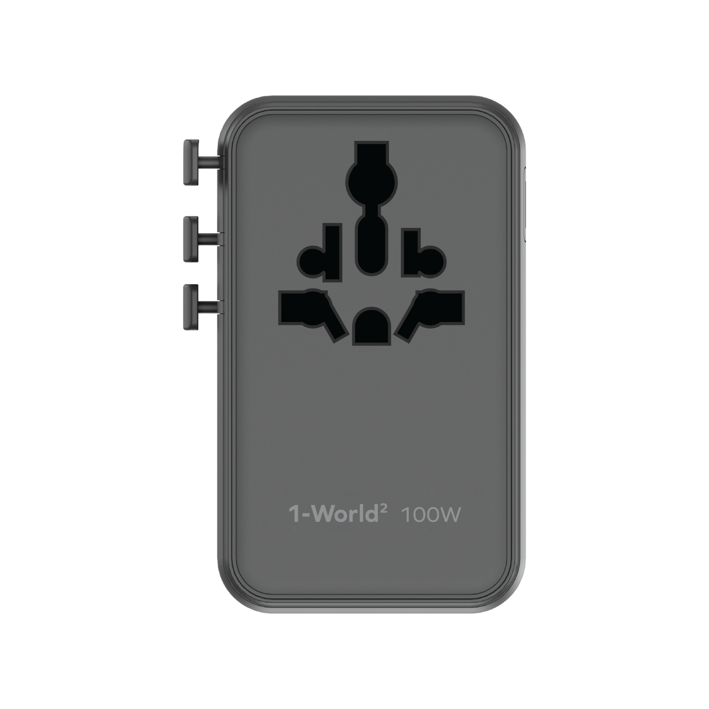 1-World² Universal 4-Port Travel GaN Charger 100W with Dual AC