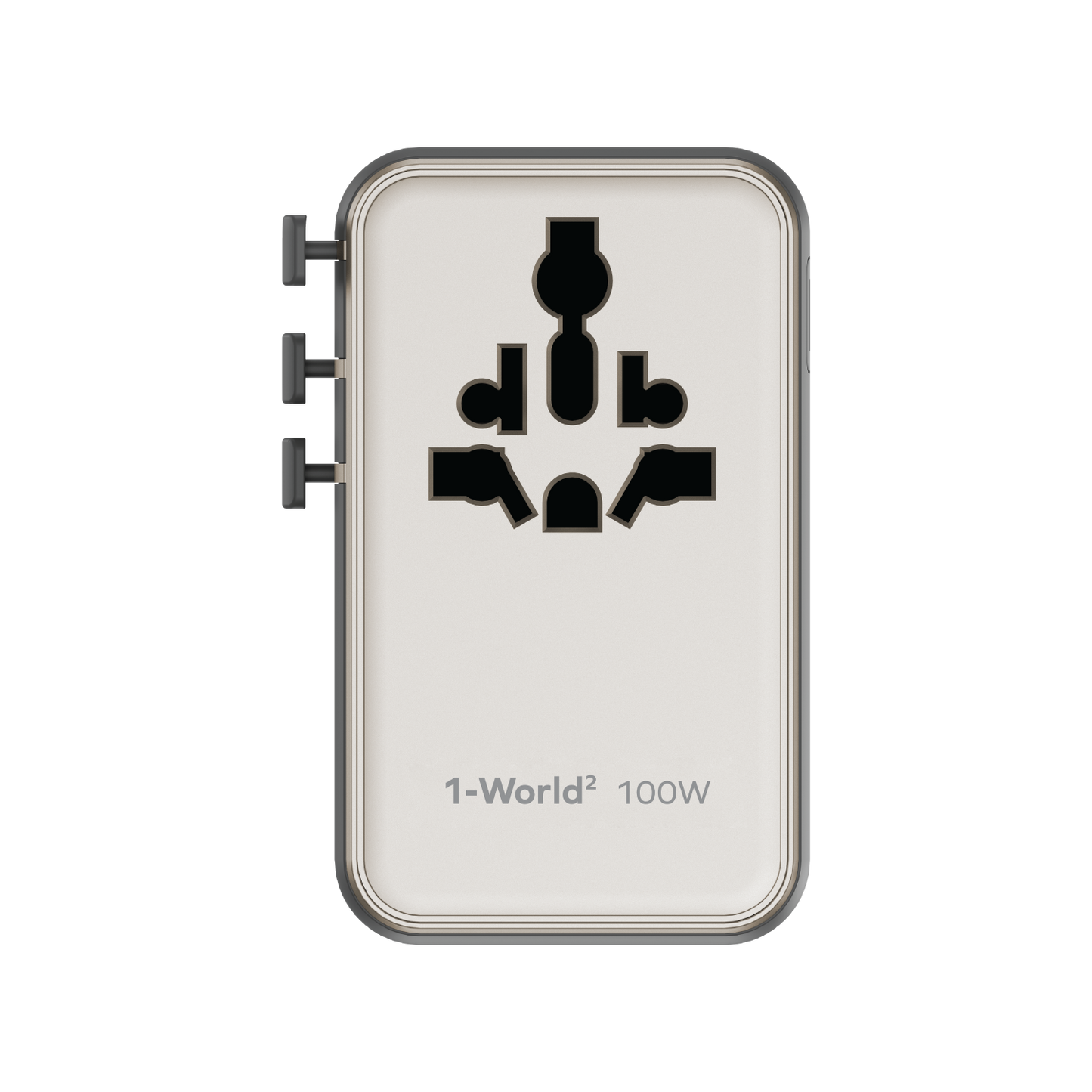 1-World² Universal 4-Port Travel GaN Charger 100W with Dual AC