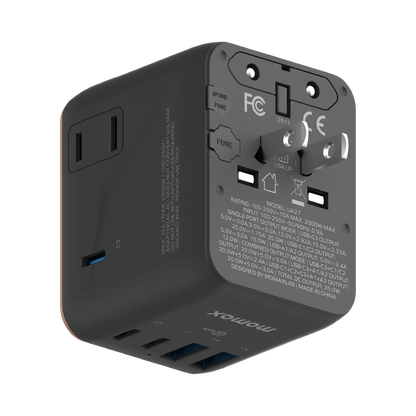 1-World² 5-Port Mini Travel GaN Charger 35W with Dual AC