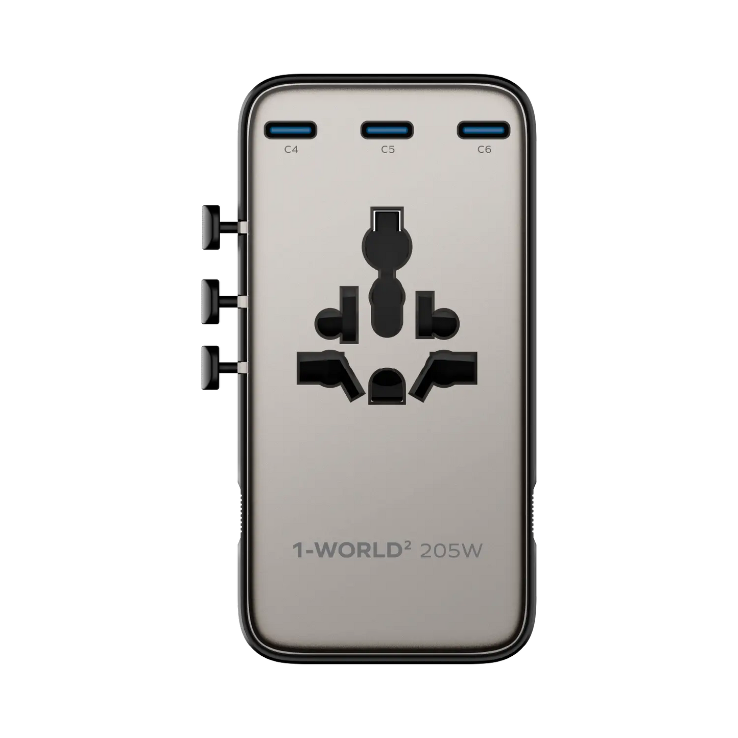 1-World² 205W 7-Port Dual AC Travel Adapter