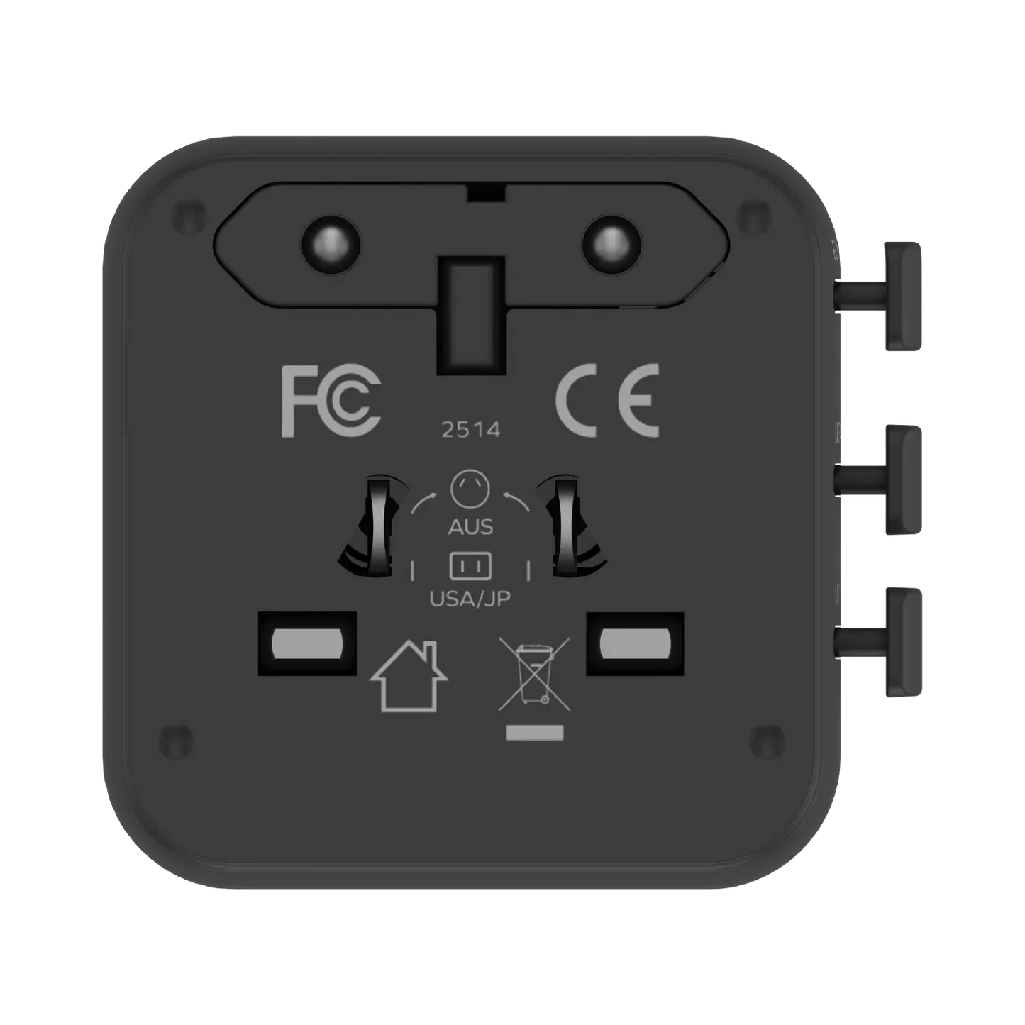 1-World² 2-Port USB-A and USB-C GaN Travel Charger 20W