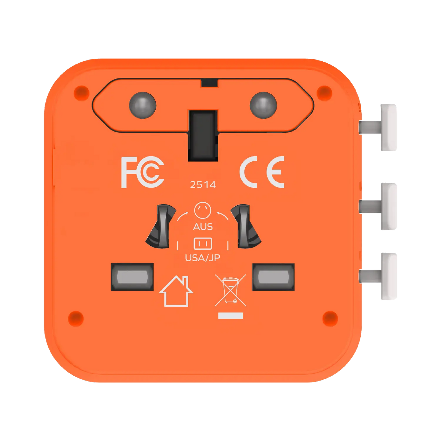 1-World² 2-Port USB-A and USB-C GaN Travel Charger 20W