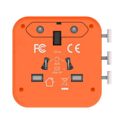 1-World² 2-Port USB-A and USB-C GaN Travel Charger 20W