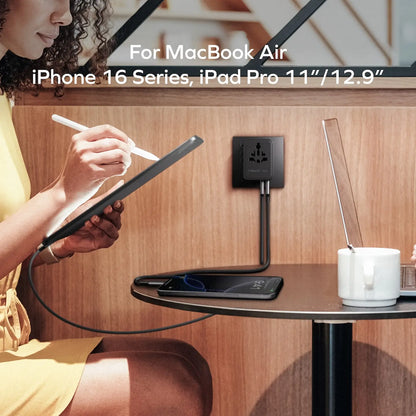 1-World² 45W 5-Port Dual AC Travel Adapter