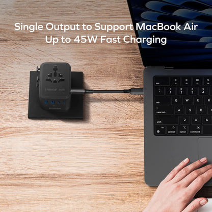 1-World² 45W 5-Port Dual AC Travel Adapter