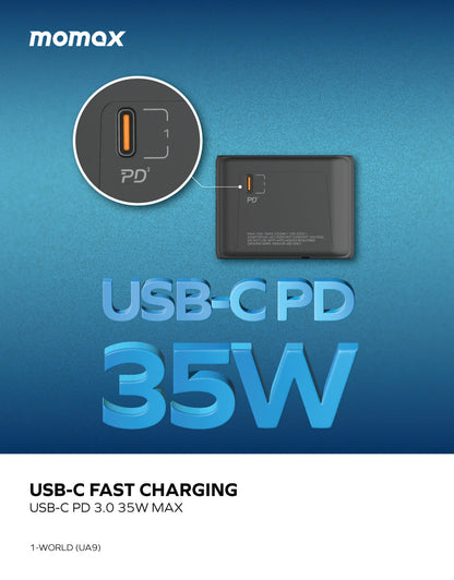 1-World 5-Port Travel Charger 35W