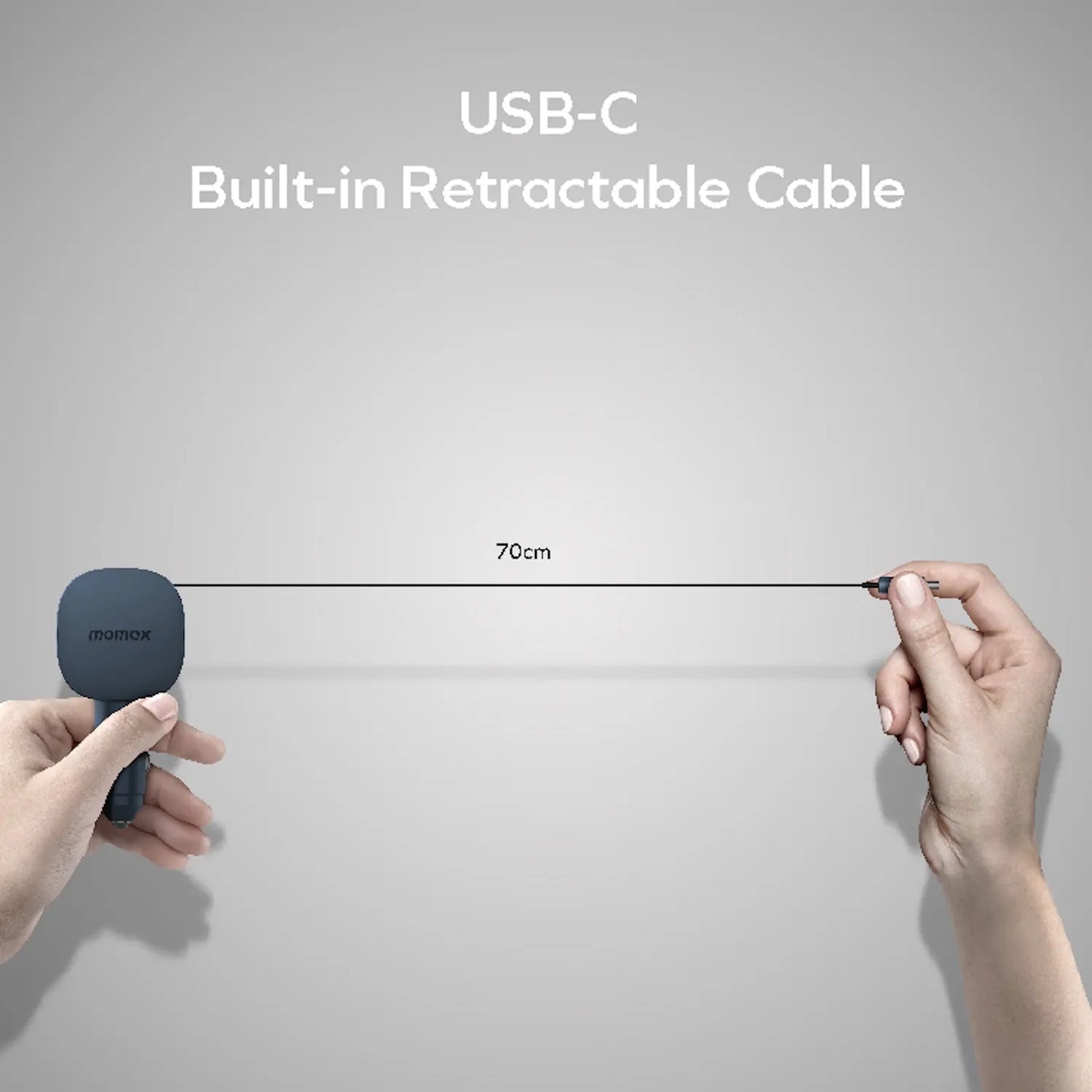 1-Move⁺ 2-Port Car Charger With Built-In Retractable Cable 60W