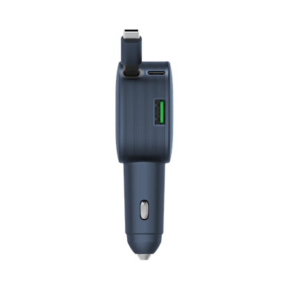 1-Move⁺ 2-Port Car Charger With Built-In Retractable Cable 60W