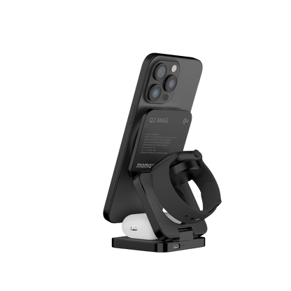Q2.Mag 3-in-1 Foldable Qi2 15W Magnetic Wireless Charging Stand