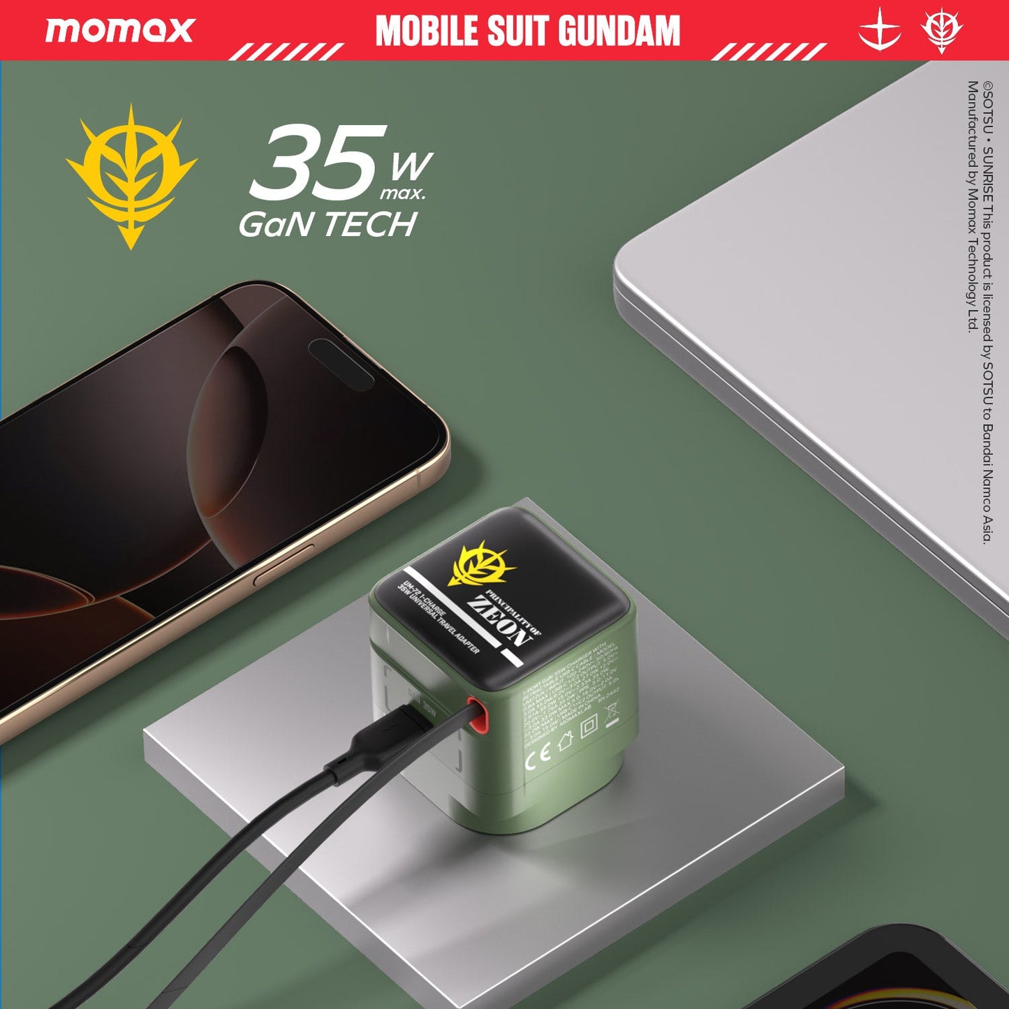 1-Charge+ 1-Port GaN Charger With Built-In USB-C Cable 35W - Limited Edition