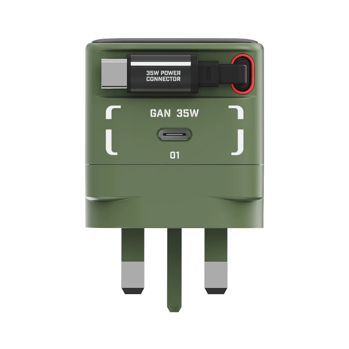 1-Charge+ 1-Port GaN Charger With Built-In USB-C Cable 35W - Limited Edition