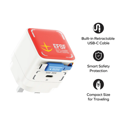 1-Charge+ 1-Port GaN Charger With Built-In USB-C Cable 35W - Limited Edition