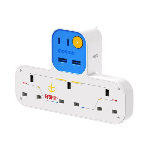1-Charge Work Flow T-Shaped Extension Cord With 3 Sockets, 2 USB-A and 2 USB-C Ports - Limited Edition