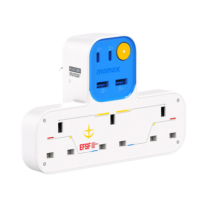1-Charge Work Flow T-Shaped Extension Cord With 3 Sockets, 2 USB-A and 2 USB-C Ports - Limited Edition