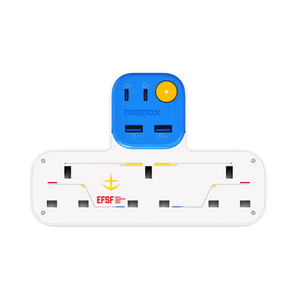 1-Charge Work Flow T-Shaped Extension Cord With 3 Sockets, 2 USB-A and 2 USB-C Ports - Limited Edition