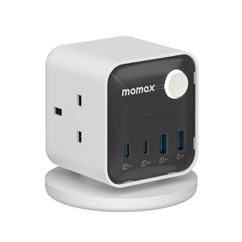 1-Charge Work Flow 3-Outlet GaN Power Cube 30W with USB Ports