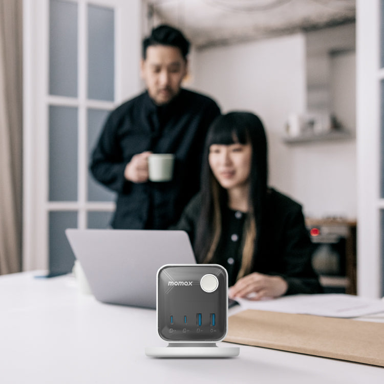 1-Charge Work Flow 3-Outlet GaN Power Cube 30W with USB Ports