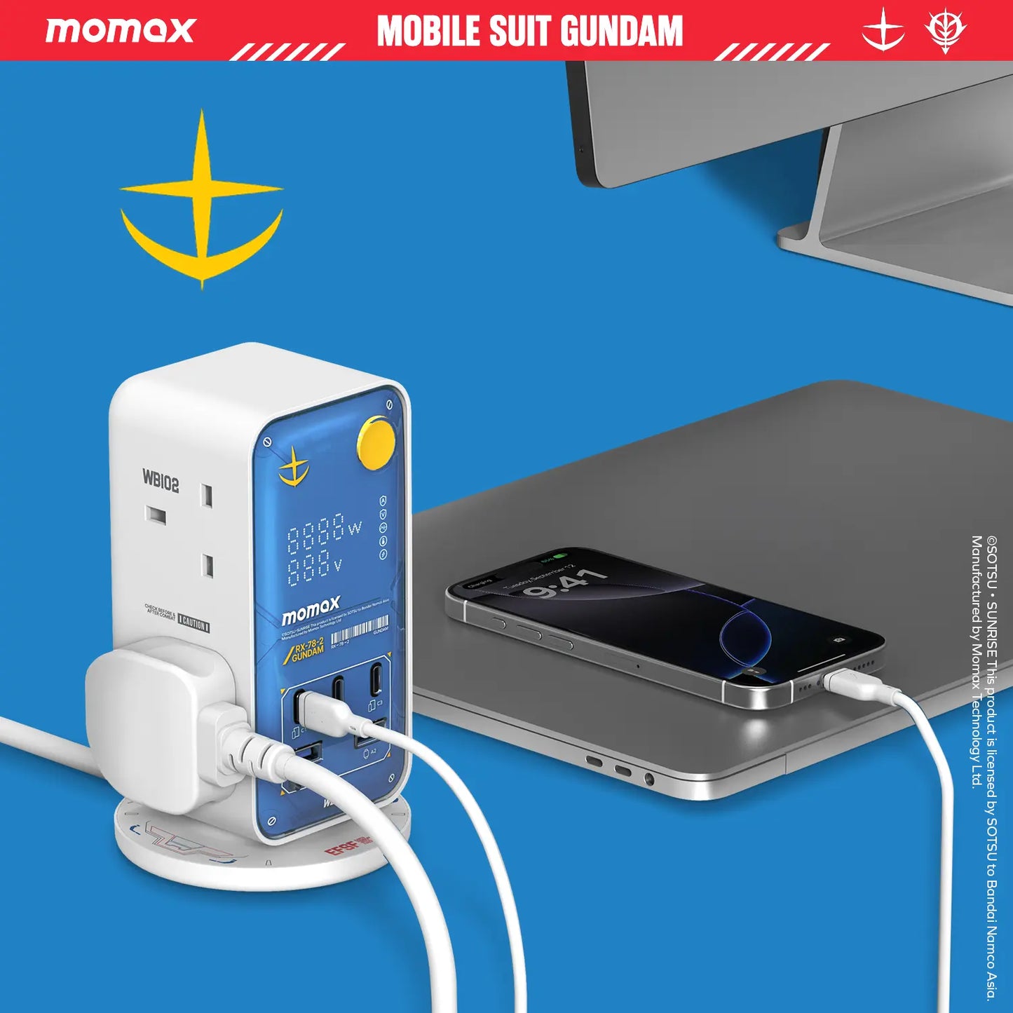 1-Charge Work Flow 6-Outlet GaN Power Tower 35W with USB Ports - Limited Edition