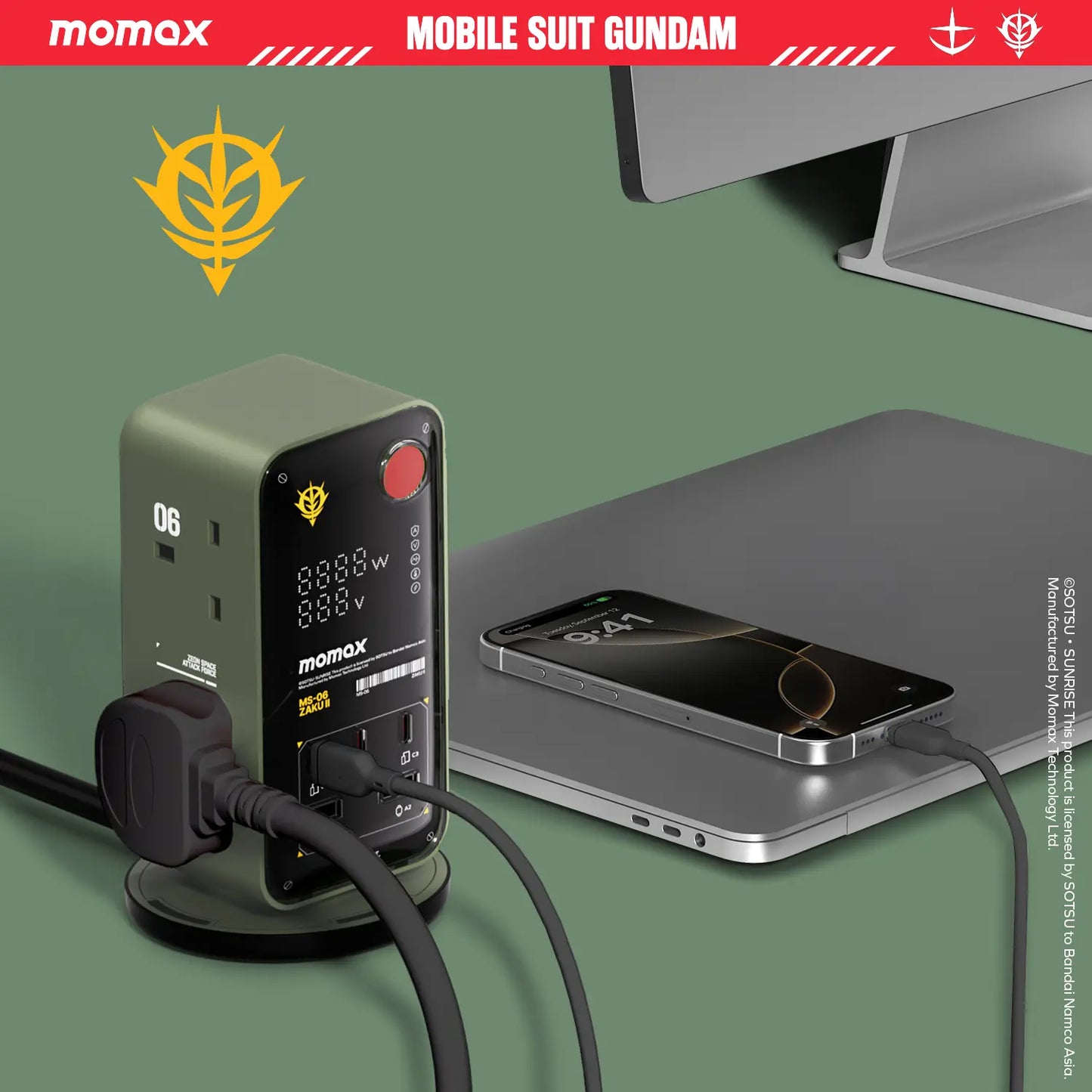 1-Charge Work Flow 6-Outlet GaN Power Tower 35W with USB Ports - Limited Edition