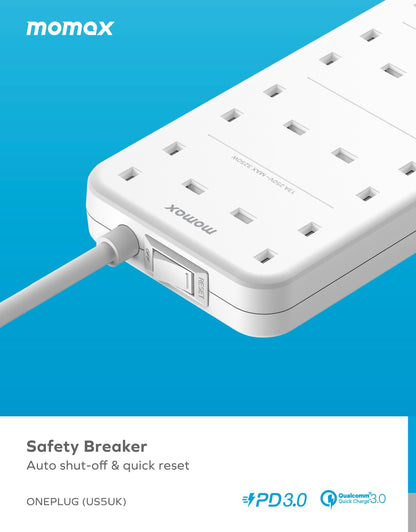 Oneplug 8-Outlet Power Strip With USB