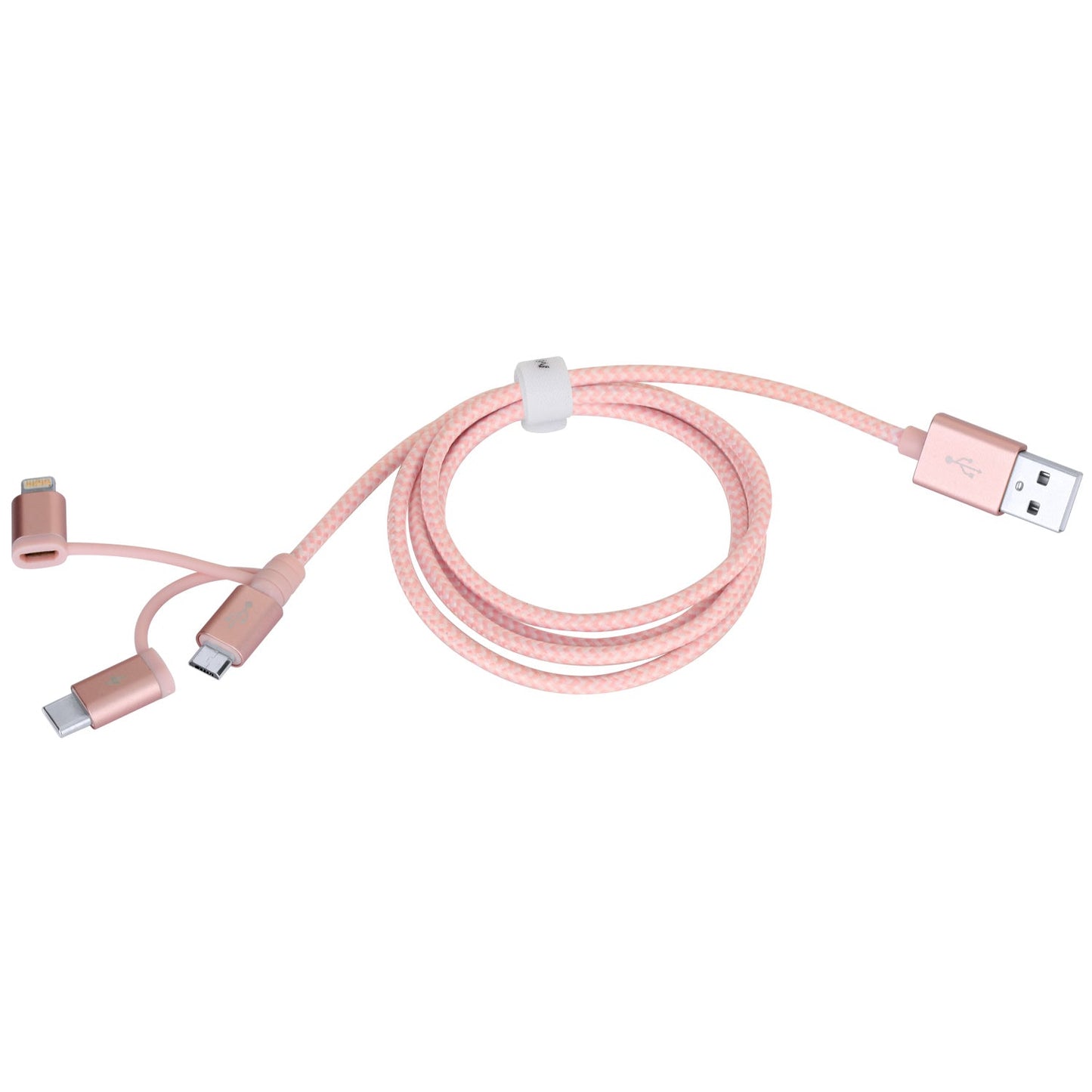 OneLink 3-in-1 USB-A to Micro USB & Lightning & USB-C Braided Cable 1m