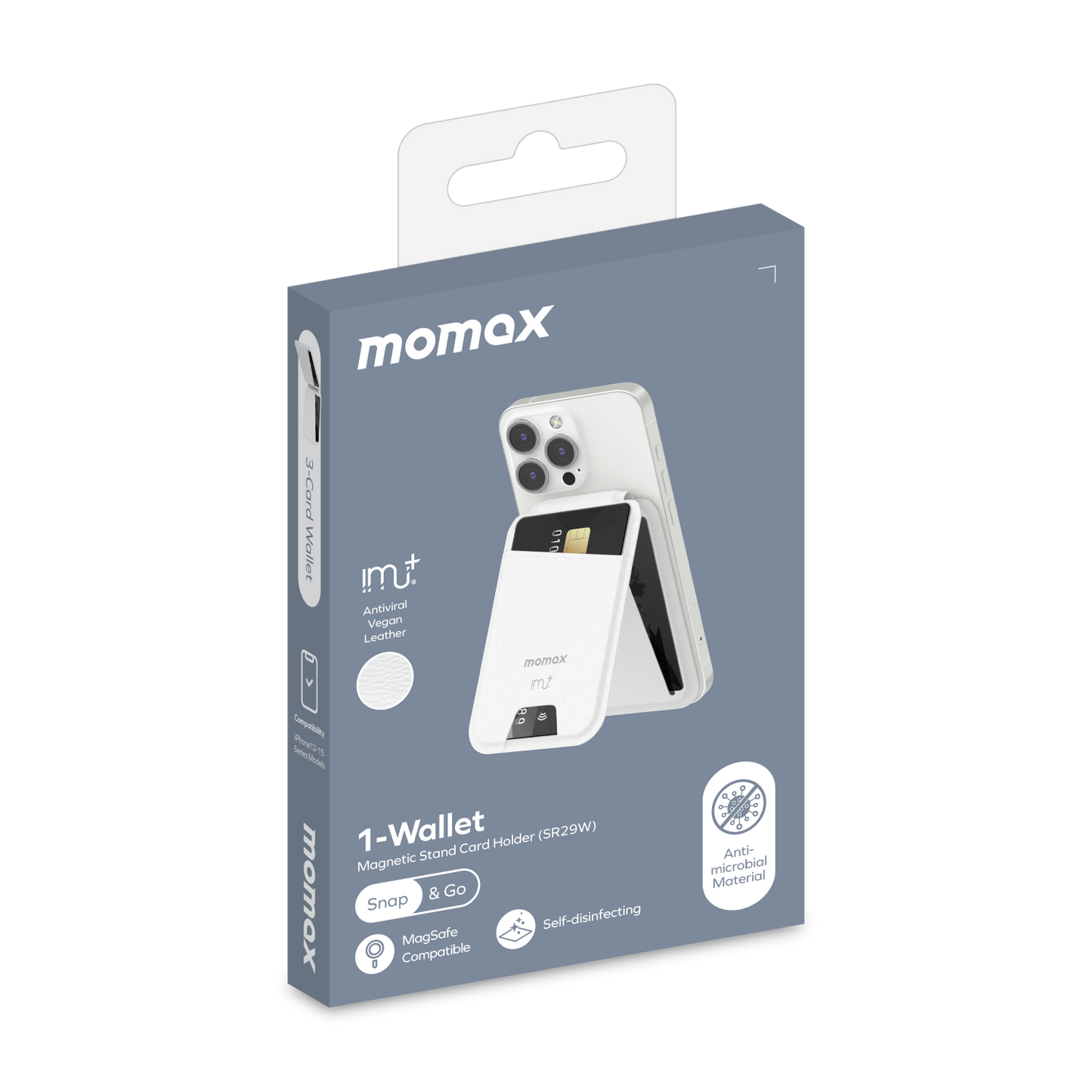 1-Wallet Vegan Leather Magnetic Card Holder with Stand