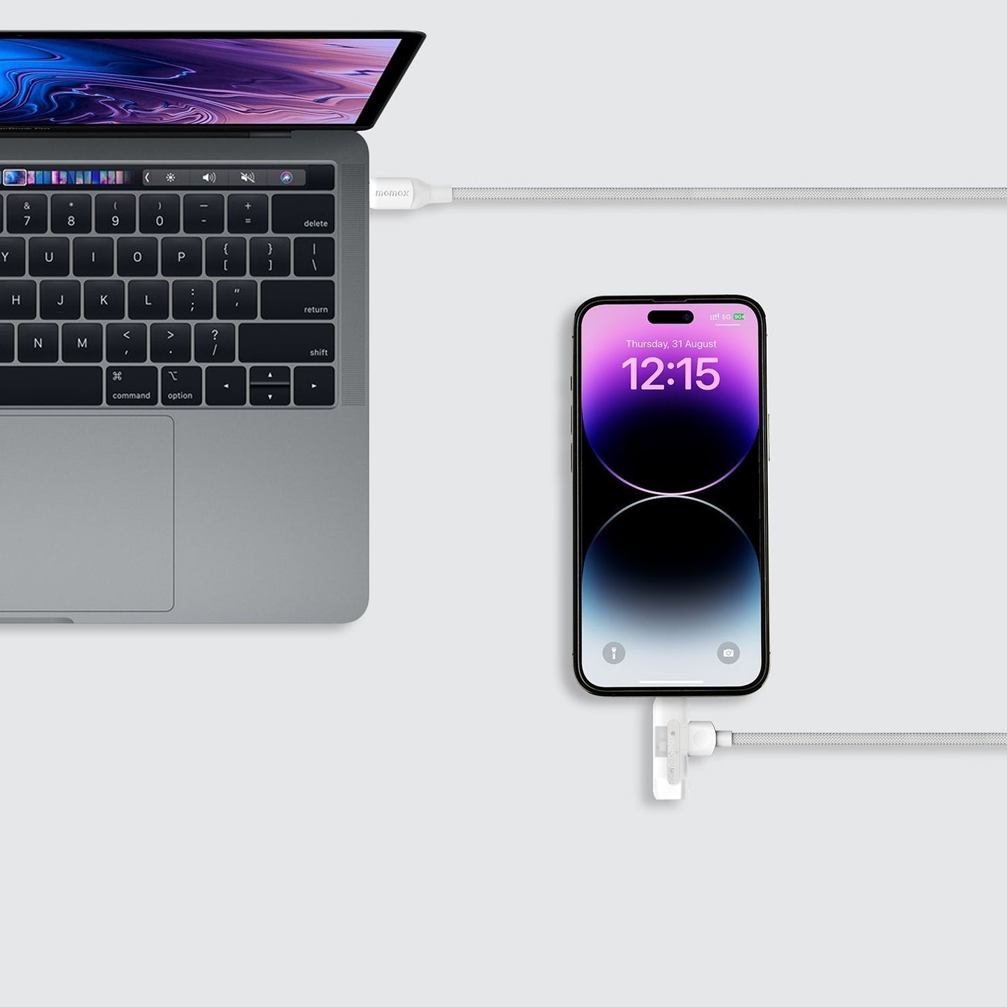 1-Link Flow Duo USB-C to USB-C & Lightning Braided Cable 60W 1.5m