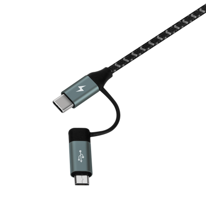 OneLink 4-in-1 USB-A & USB-C to Micro USB & USB-C Braided Cable 60W 1.2m