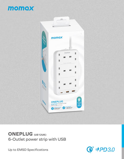 OnePlug 6-Outlet Power Strip With USB