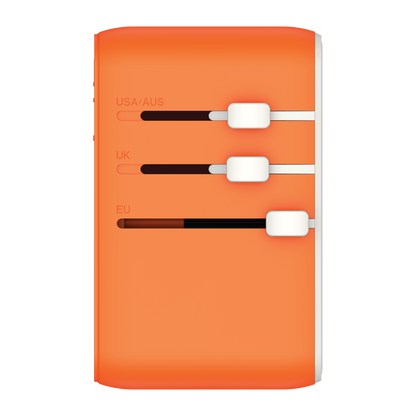 1-World+ 3-Port Travel Charger Built-In USB-C Cable 25W