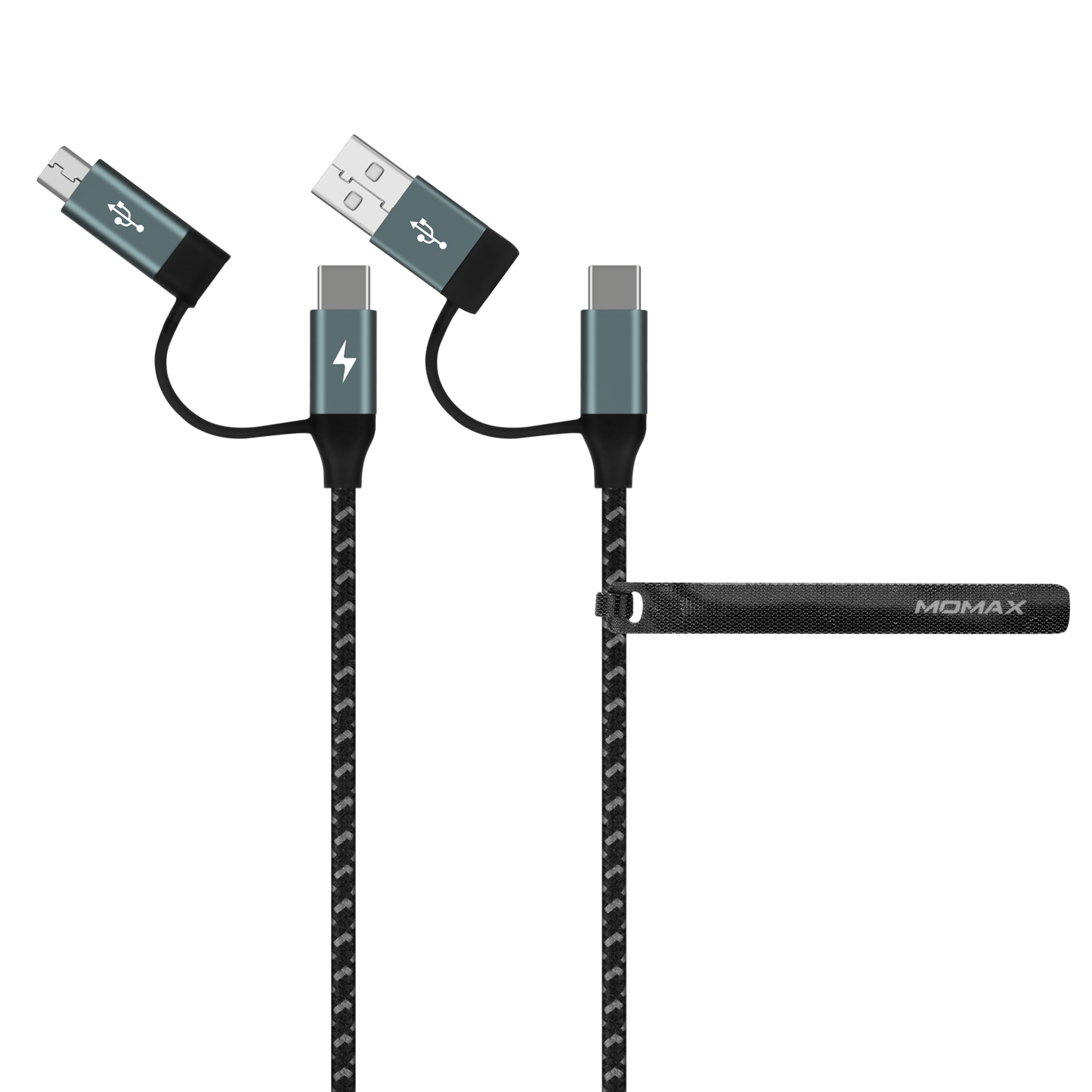 OneLink 4-in-1 USB-A & USB-C to Micro USB & USB-C Braided Cable 60W 1.2m
